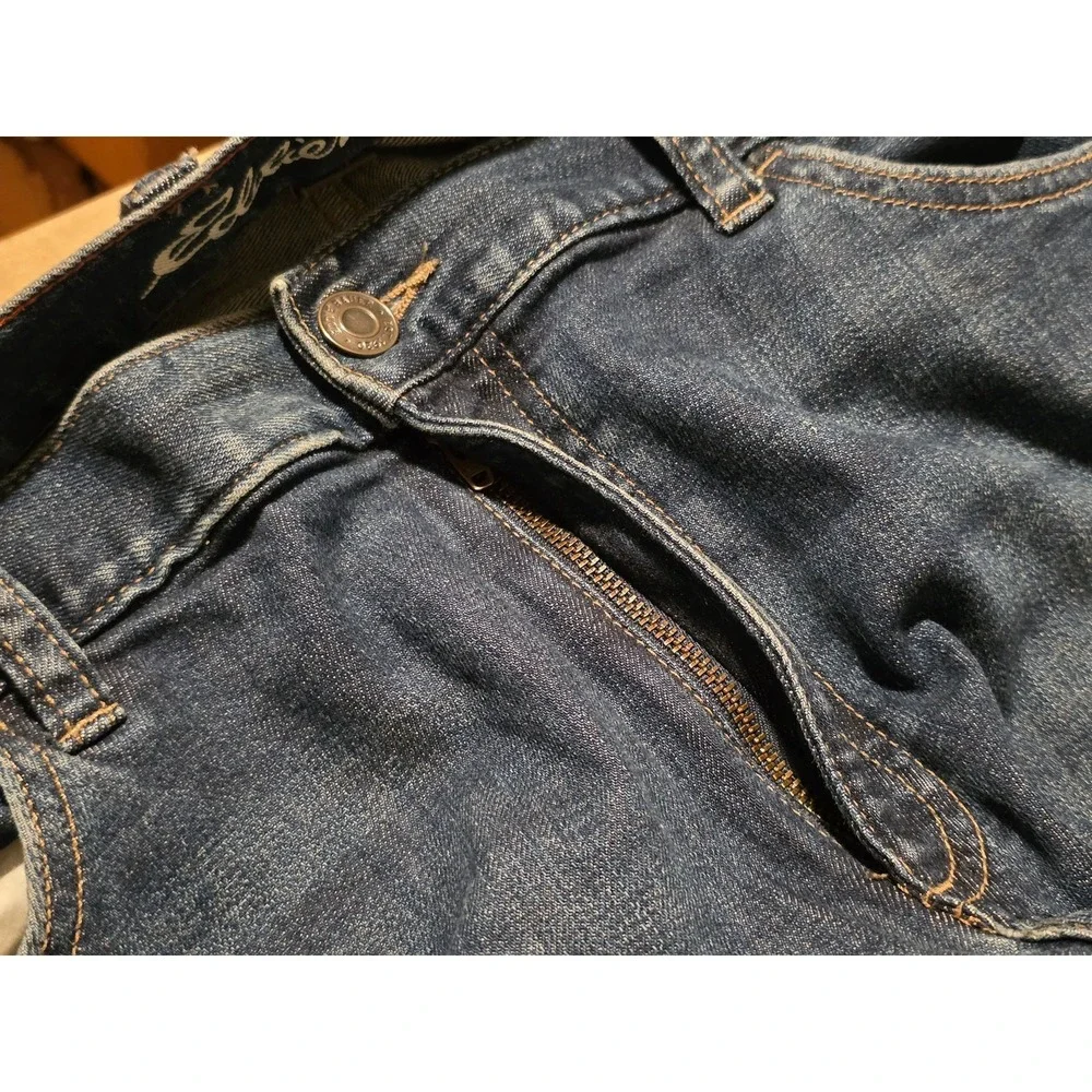 Eddie‎ Bauer Womens Boyfriend Fit Jeans Dark Indigo Stretch Denim 0677